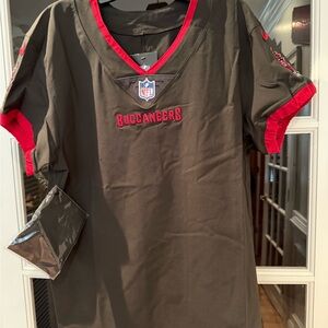 NFL Buccaneers Dark Brown and Red Jersey